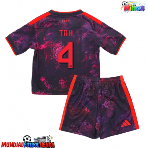 Camiseta Bayern Munich Jonathan Tah #4 Tercera Equipación Replica 2026-27 para niños mangas cortas (+ Pantalones cortos)